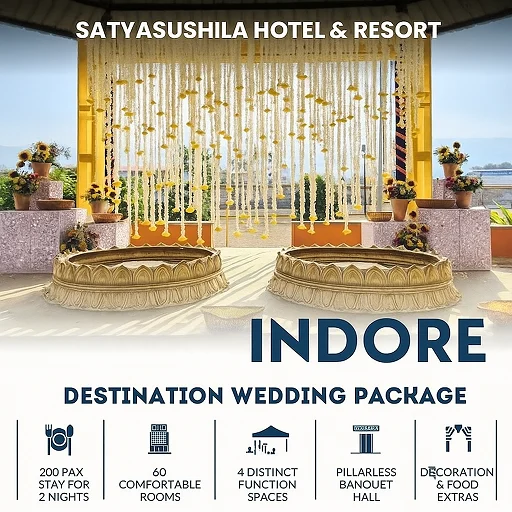 Beautiful wedding setup at SatyaSushila Marriage Garden in Indore